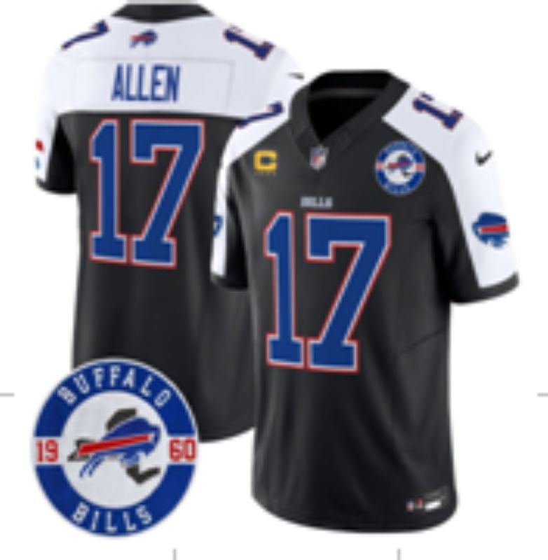 Men Buffalo Bills #17 Allen black Nike 2025 Limited NFL Jersey style 0032